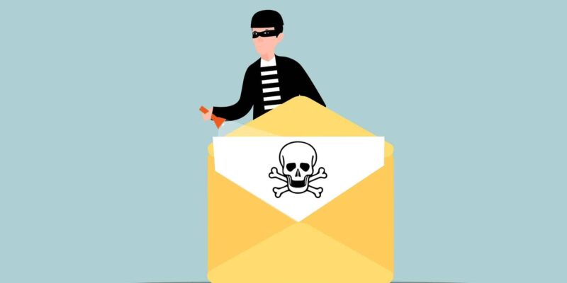 Free mail phishing scam vector