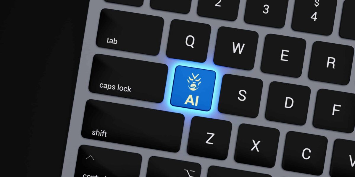 a-close-up-of-a-keyboard-with-a-blue-button